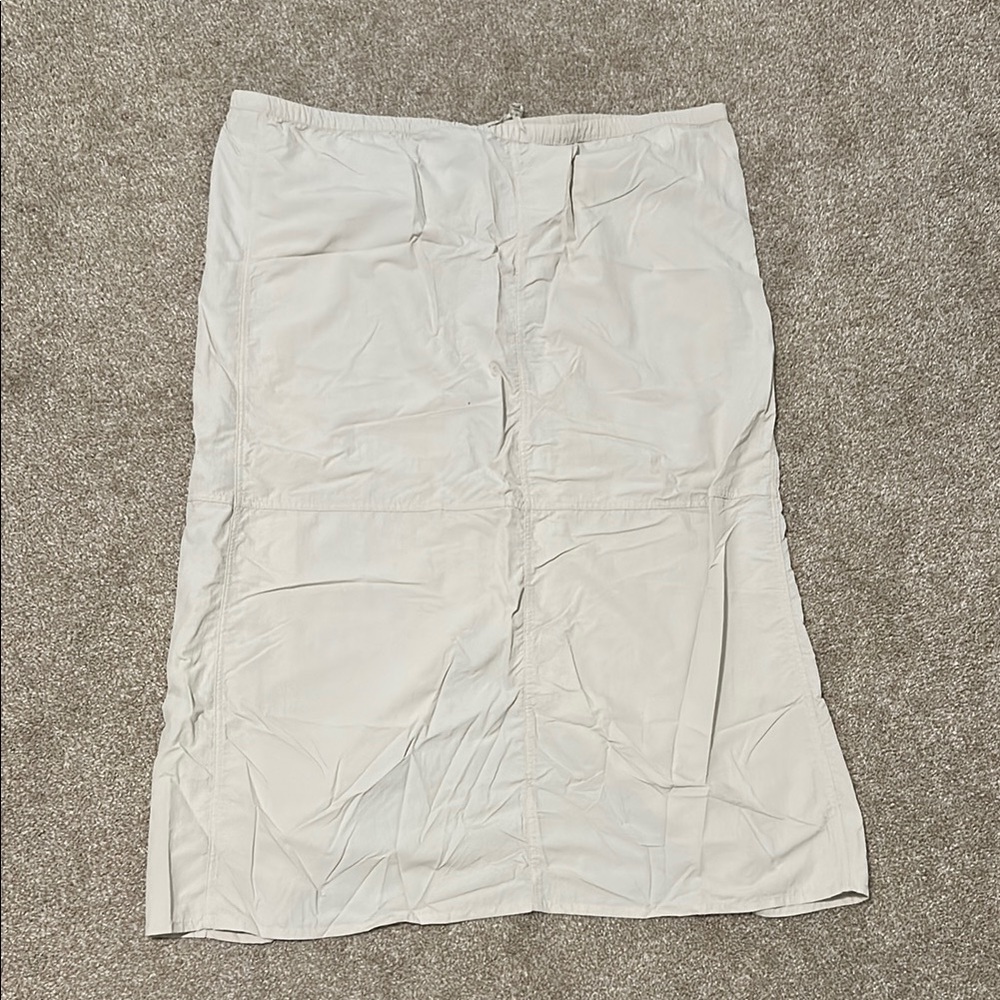 H&M Tan White Midi Cargo Skirt